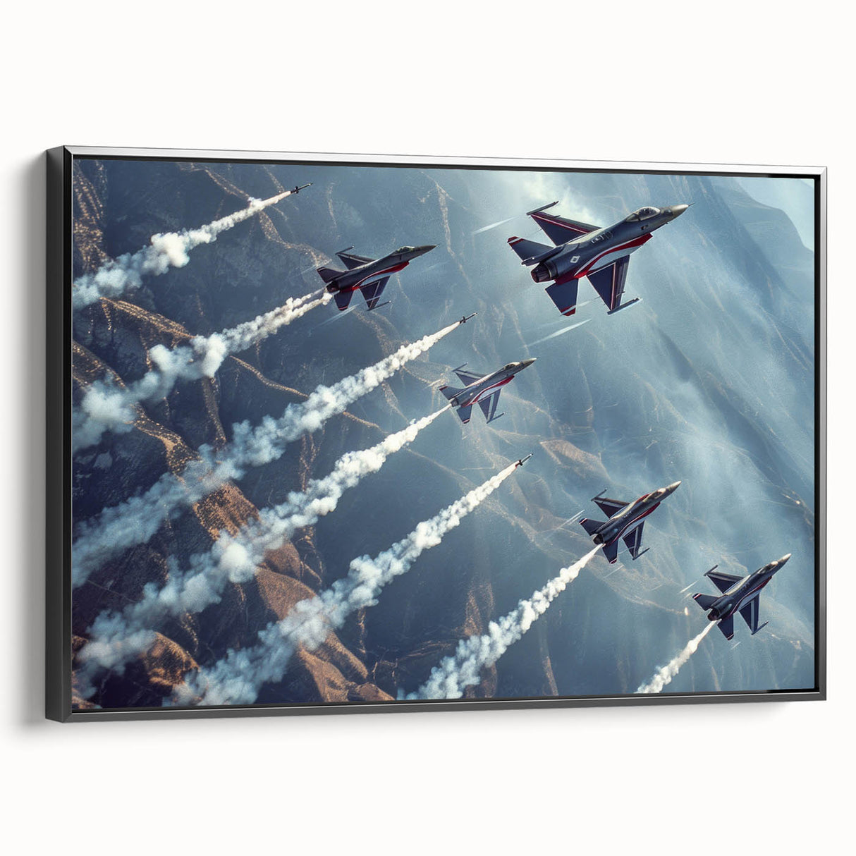 Black and white vintage airplane poster art on framed canvas, ideal for bedroom wall decor.