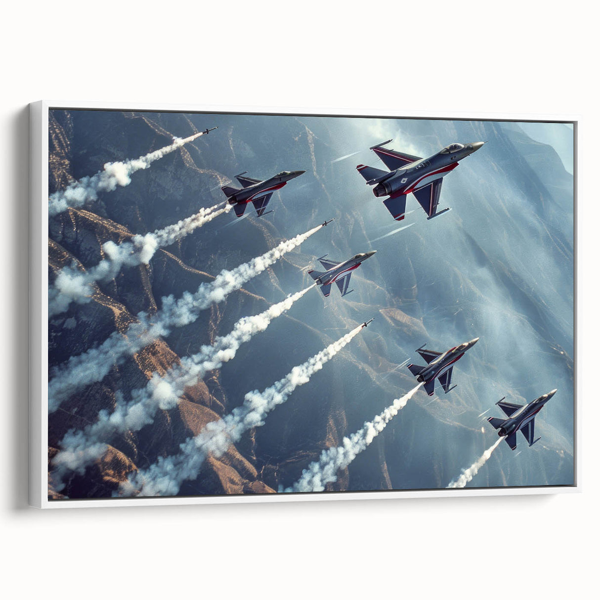 Framed canvas featuring a vintage poster of a black airplane on a white background, suitable for bedroom wall art.