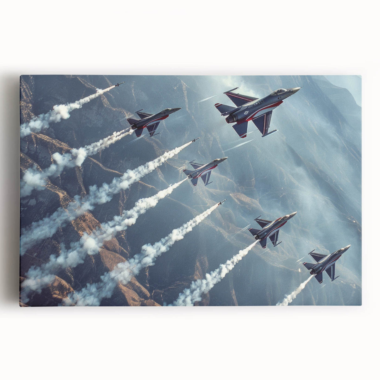 Black and white photo of a vintage airplane on large stretched canvas, suitable for kitchen wall art.
