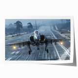 Art deco poster of a vintage airplane in muted gray and beige, rolled print, suitable for dining room wall art.