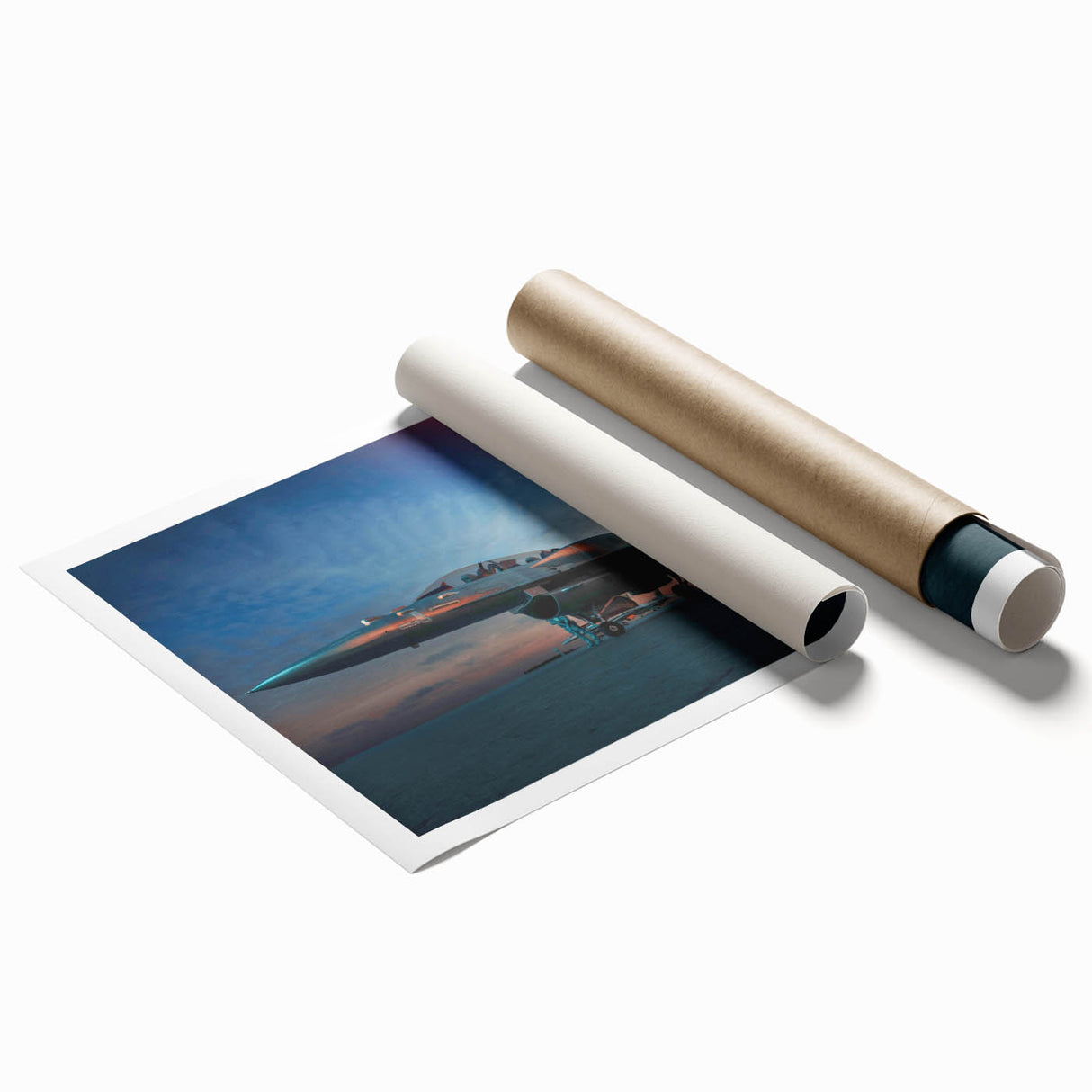 Extra large rolled print featuring a colorful airplane design, ideal for art wall dining room or bathroom decor.