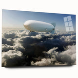 Large abstract airship design in neutral tones on acrylic glass, suitable for bedroom or dining room decor.