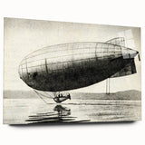 Acrylic print of a large abstract airship in gray and blue tones, suitable for bedroom or dining room wall art.