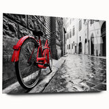 Acrylic print of a large abstract depiction of a bicycle in muted gray and blue tones.