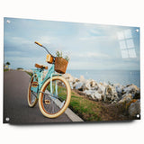 Acrylic print of a bicycle in monochrome shades, suitable for bedroom or dining room decor.