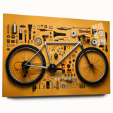 Acrylic print of a side-view bicycle in grayscale, suitable for bedroom or dining room decor.
