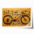 Rolled print of a vintage bicycle with floral accents in soft pastel tones, ideal for art wall dining room.