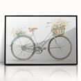 Large abstract wall art featuring a bicycle design in black and white tones on a framed acrylic.
