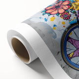 Art deco poster of a classic bicycle in monochrome tones on rolled canvas.