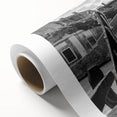 Art deco style poster of a gondola on water, using muted blue and gray tones on a rolled canvas, ideal for nursery wall art.