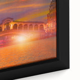 Black wall art featuring a close-up of a colorful, textured gondola on framed canvas, ideal for living room decor.
