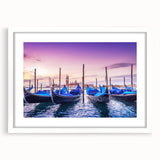 Extra large abstract art print featuring a textured gondola, in muted earth tones, on a white framed canvas.