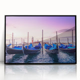 Large abstract wall art featuring a mid-century modernist gondola on a framed acrylic in black.