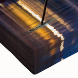 Black and white photograph of a gondola on a canal, printed on large stretched canvas, suitable for bedroom wall decor.