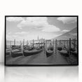 Large abstract wall art featuring a gondola in muted blue and gray tones on framed acrylic.