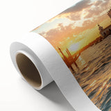 Art Deco style poster of a gondola on water in muted blue and gray tones on rolled canvas, ideal for nursery wall art.