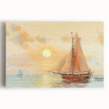 Black and white photo of a rowboat on water, printed on large stretched canvas, ideal for kitchen wall art.