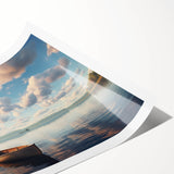 Extra large wall art featuring a rowboat in muted earth tones on a rolled canvas, ideal for large living room decor.