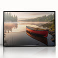 Large abstract wall art of a rowboat in black and white, framed acrylic, ideal for modern living room decor.