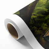 Art deco poster of a rowboat on water, with muted blue and gray tones on rolled canvas, ideal for nursery wall art.