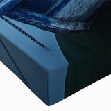 Black and white photo of a rowboat on water, printed on large stretched canvas, suitable for bedroom wall art.