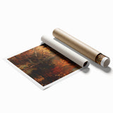 Extra large rolled print featuring a rowboat on calm water, with muted blue and gray tones.