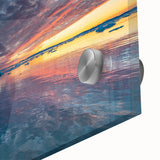 Large abstract sailboat art in acrylic, featuring blue and white hues, ideal for dining room ambiance.