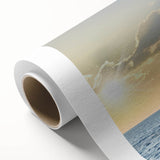 Art deco style sailboat illustration in pastel blue and cream, rolled canvas, ideal for nursery wall art.