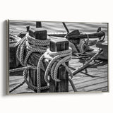 Vintage poster art of a colorful sailboat on a black background, framed canvas, suitable for living room decor.