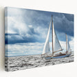 Sailboat on a serene blue ocean, large acrylic print, ideal for kitchen wall art.