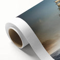 Art deco style sailboat poster in soft pastel shades on rolled canvas, ideal for nursery wall art.