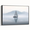 Black and white framed canvas of a vintage sailboat, ideal for bedroom wall decor.