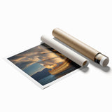 Extra large wall art featuring a sailboat in muted blue and white tones on rolled canvas, suitable for classy bathroom decor.
