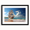 Abstract colorful art print of sailboats, in vibrant blue and red, on extra large canvas, ideal for living room decor.