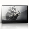 Large abstract wall art of a sailboat in muted oceanic tones on a framed acrylic, ideal for modern living room decor.
