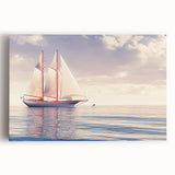 Black and white photo of sailboats on a stretched canvas, ideal for kitchen wall art.