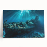 Black and white photograph of a vintage ship, printed on large stretched canvas, suitable for kitchen or bedroom wall art.