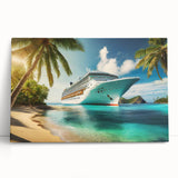 Black and white photo of a large ship on stretched canvas, suitable as kitchen wall art or for bedroom ambiance.