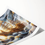 Extra large wall art featuring a line art floral design in black and white, printed on rolled canvas.