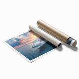 Extra large rolled print of a ship at sea in muted blue and gray tones, ideal for classy bathroom wall art.