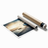 Canvas print depicting a vibrant race car scene in bold red and blue tones, ideal for adding energy to a living room space.