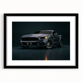 Extra large abstract art print of colorful race cars, textured style on black framed canvas, ideal for living room decor.