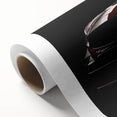 Art deco style poster of vintage cars in muted colors on rolled canvas, ideal for nursery wall art.