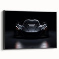 Black and white framed canvas of a vintage sports car in profile, ideal for bedroom wall art.