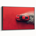 Black and white framed canvas featuring a side view of a vintage sports car, ideal for bedroom wall decor.