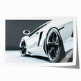 Extra large rolled print featuring a detailed illustration of sports cars in vibrant red and blue tones.