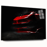Side view of a sport car in monochrome, large acrylic print, suited for bedroom or dining room decor.