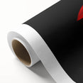Art deco style poster of a classic sports car in bold red and black tones on rolled canvas, ideal for nursery wall art.