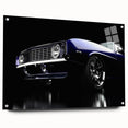 Acrylic print of a vintage car in muted sepia tones, ideal for dining room decor.