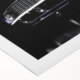 Art deco poster featuring a vintage car in muted sepia tones, printed on rolled canvas, suitable for dining room decor.